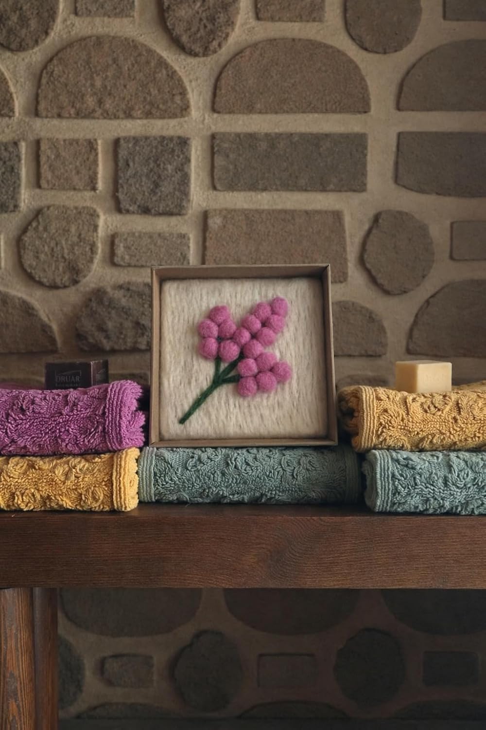 Alternative view of apımı Keçe Sabun – Tasarımlı Doğal Sabun | Dekoratif & Kese Özellikli | Romantik Hediyelik Felt Soap (pembe)