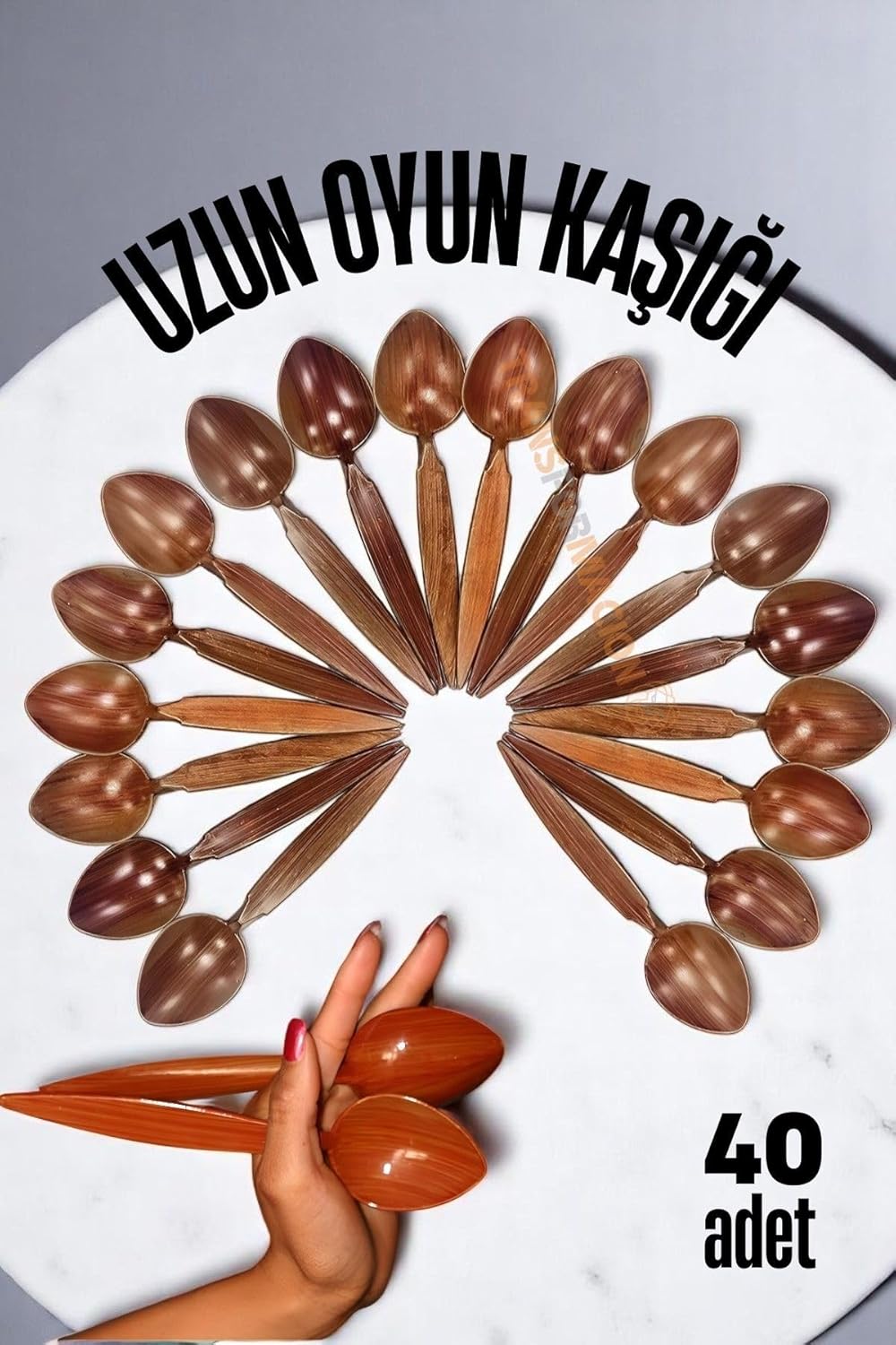 Alternative view of Uzun Oyun Kaşığı Halk Oyunu Kaşığı - Kına Kaşığı Uzun Saplı Zeybek Oyun Kaşığı 40 Adet, 721656