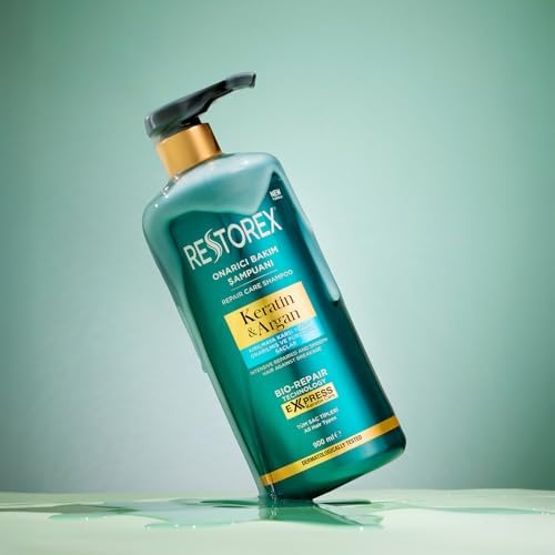 Restorex Keratin & Argan Onarıcı Saç Bakım Şampuanı 900 Mililitre, Yıpranmış ve Hasar Görmüş Saçlar (2 paketi)