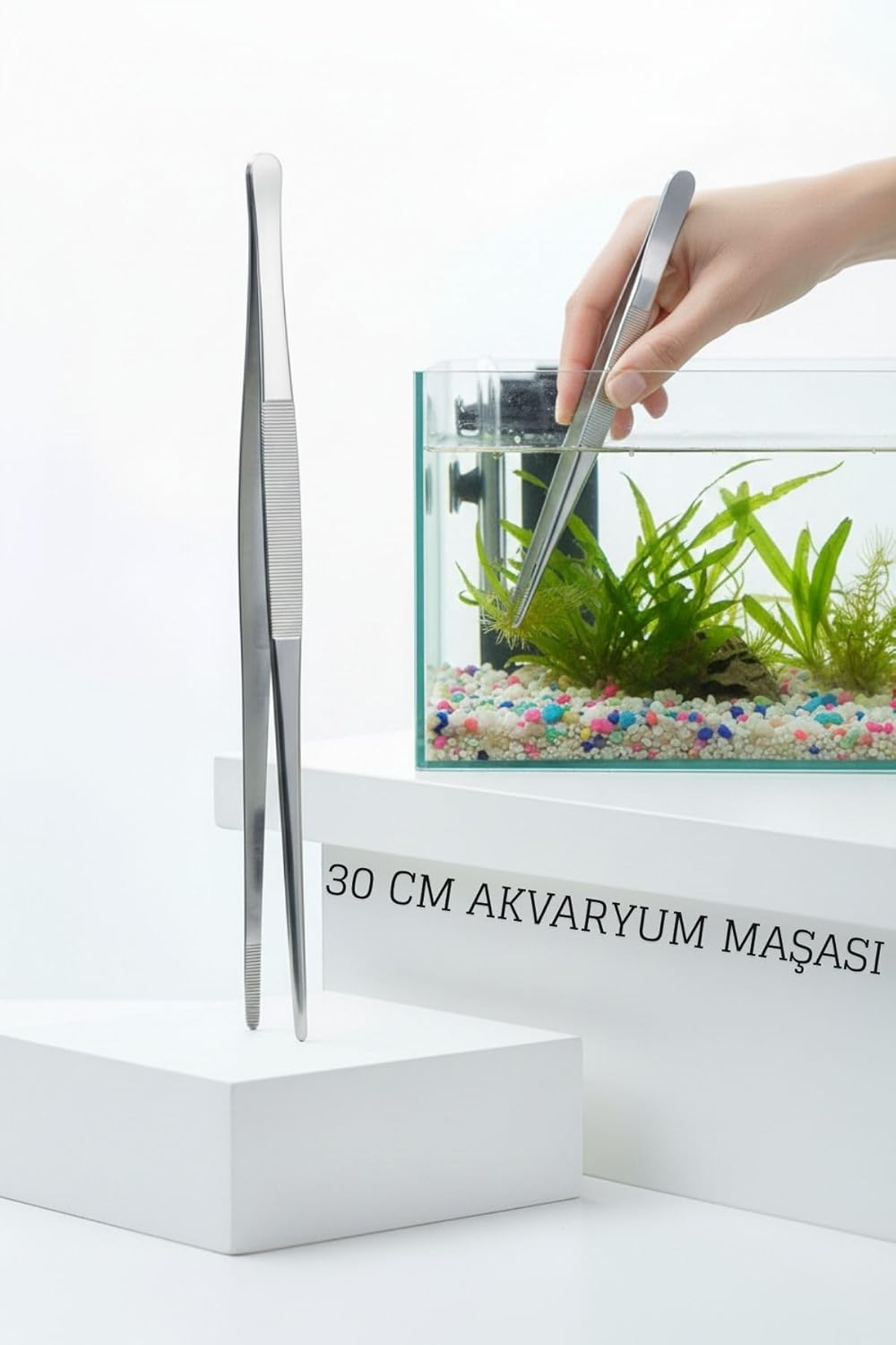 Uzun 30 Cm Çelik Cımbız - Akvaryum Maşası, 719807