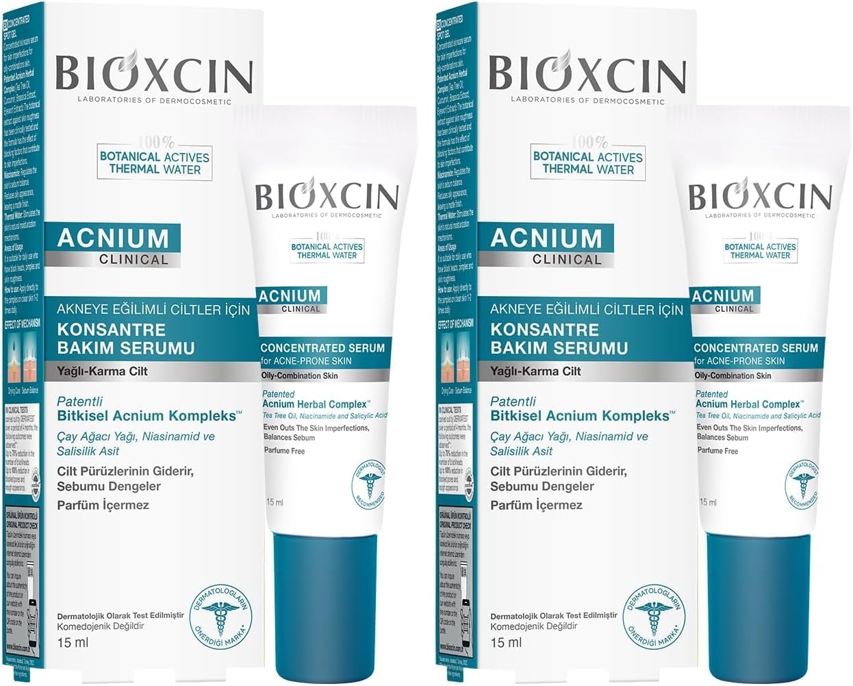 Acnium Konsantre Bakım Serumu 15 ml – Akneye Eğilimli Ciltler İçin Sebum Dengeleyici ve Nemlendirici Serum (2 paketi)