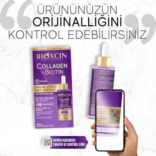 Alternative view of Collagen & Biotin Saç Serumu 100 ml – Saç Dökülmesine Karşı, Hacimlendirici, Hidrolize Kolajen, Biotin ve BioComplex B11 İçerikli (2 paketi)