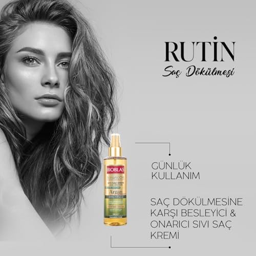 Alternative view of Bioblas Saç Dökülmesine Karşı Sıvı Saç Kremi – Argan Yağlı, Bitkisel Serumlu, Durulanmayan, Kolay Tarama & Yoğun Bakım, 200 ml (2 paketi)