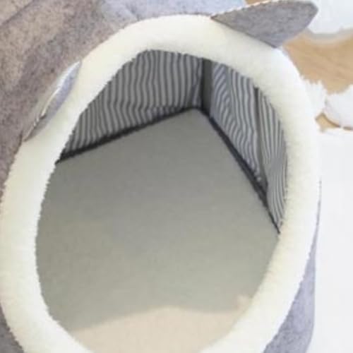 Alternative view of Katlanabilir Keçe Kedi Köpek Evi Kedi Yuvası Peluşlu Kedi Pet Yatağı (Gri)