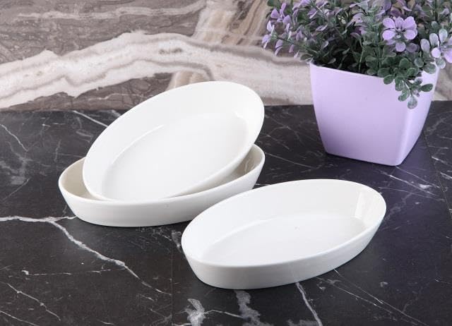 3 lü Porselen Kayık Tabak Çerezlik 18 * 11cm