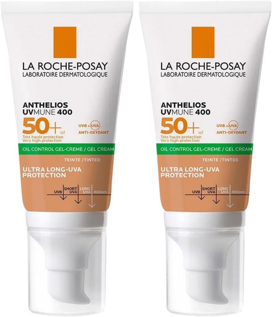 Anthelios Uvmune Oil Control Spf 50+ Yağlı Ciltler Için Renkli Yüz Güneş Kremi 2 Adet