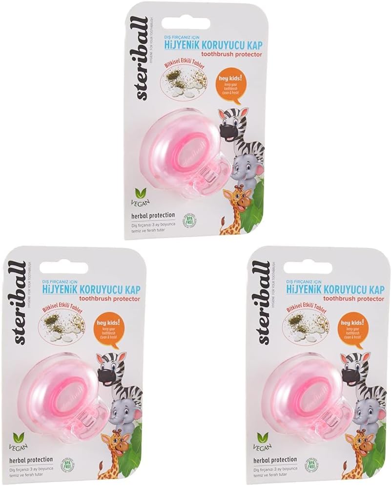 Alternative view of Diş Fırçası İçin Koruyucu Hijyenik Fil Kids Kap, çok renkli (3 paketi)