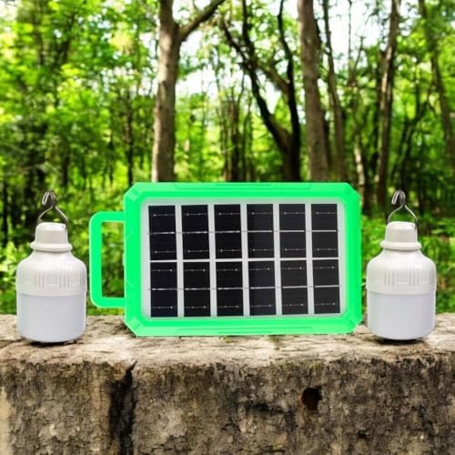 2 Ampullü Solar Panelli Powerbank Özellikli Kamp Işığı Seti – Güneş Enerjili LED Kamp Aydınlatma Sistemi, Taşınabilir Şarjlı Çadır Lambası, Acil Durum Işığı
