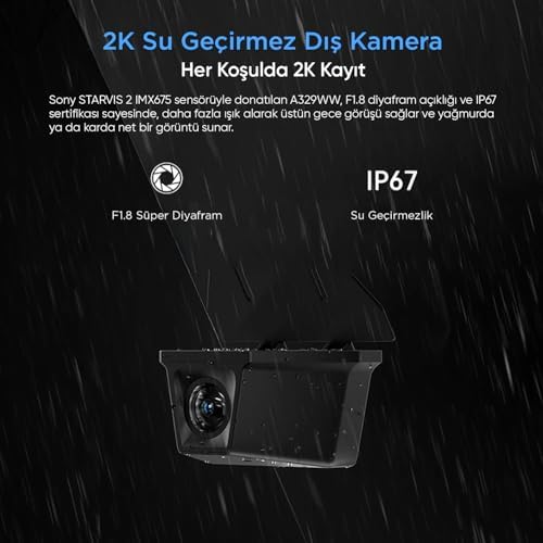 A329WW 3 Kanal 4K Tır ve Kamyon Araç Kamerası – Ön 4K + Çift 2K HDR Su Geçirmez Arka Kamera, STARVIS 2 Sensör