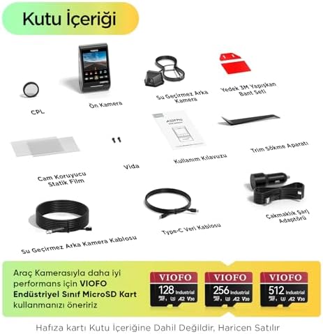 Alternative view of A229 Pro W 2 Kameralı Ön+Arka Su Geçirmez 4K+2K STARVIS 2 Sensör GPS'li Araç Kamerası