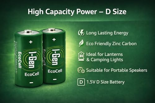 Alternative view of Batteries R20 Ecocell D Boy Pil 1.5V Büyük Boy Pil (2, 2'li Paket)