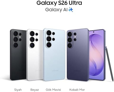 Galaxy S26 Ultra Beyaz, 512GB Depolama, Yapay Zeka Telefonu, 12GB Bellek, Özelleştirilmiş AP, Yerleşik Gizlilik Ekranı, Assist, 200MP Kamera, 5000mAh Pil