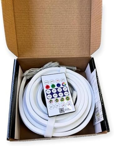 Neon LED 5 Metre Şerit Seti, USB 5V Akıllı RGB Şerit Led, Mobil Uygulama ve Kumandalı, Müziğe Duyarlı Ses Sensörlü, Su Geçirmez IP65, Oda Dekorasyon Aydınlatma ve TV Ünite Arkası