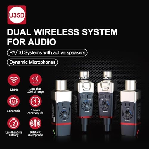 Xvive XV-U35D Kablosuz Mikrofon Sistemi - Çift Mikrofon için Set