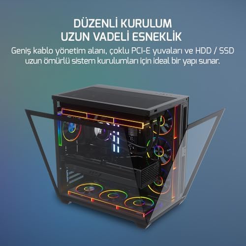 Warcry Ravora 7xARGB Fan 80+ Bronze Micro-ATX Gaming (Oyuncu) Kasa (850W)
