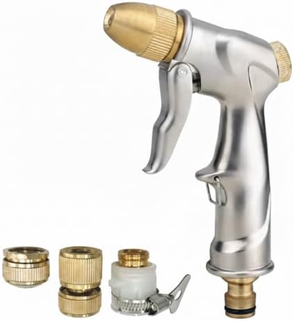 Otomatik Metal Sulama Tabancası Pro Set, Bahçe Sulama Seti, Pirinç Bağlantı Parçaları Dahil