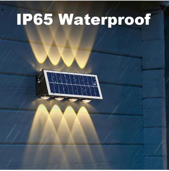 20W Güneş Enerjili Dış Mekan Bahçe Duvar Lambası - Kos Solar LED Aplik - IP65 Su Geçirmez, 3200K Gün Işığı & Dekoratif Aydınlatma (Gün Işığı)