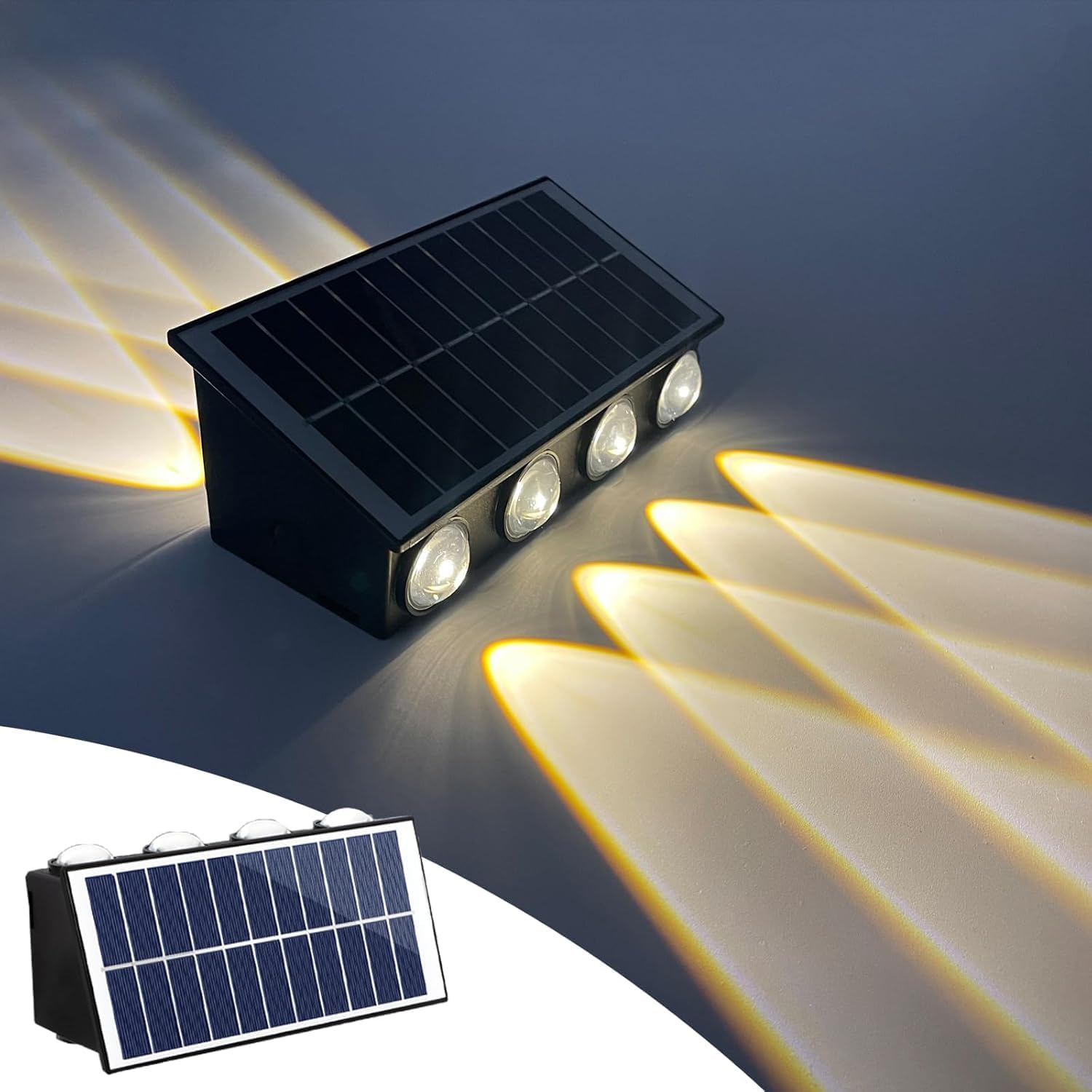 Alternative view of 20W Güneş Enerjili Dış Mekan Bahçe Duvar Lambası - Kos Solar LED Aplik - IP65 Su Geçirmez, 3200K Gün Işığı & Dekoratif Aydınlatma (Gün Işığı)