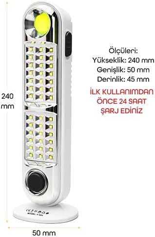 Alternative view of 43 LED Şarjlı Işıldak Ev Kamp Lambası Gece Feneri 2 Kademeli Elektrikli El Feneri 005