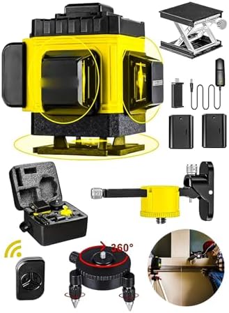 Pro Alman Kaucuk 360° 12 Köşe Otomatik Hizalamalı Çizgili Lazer Metre