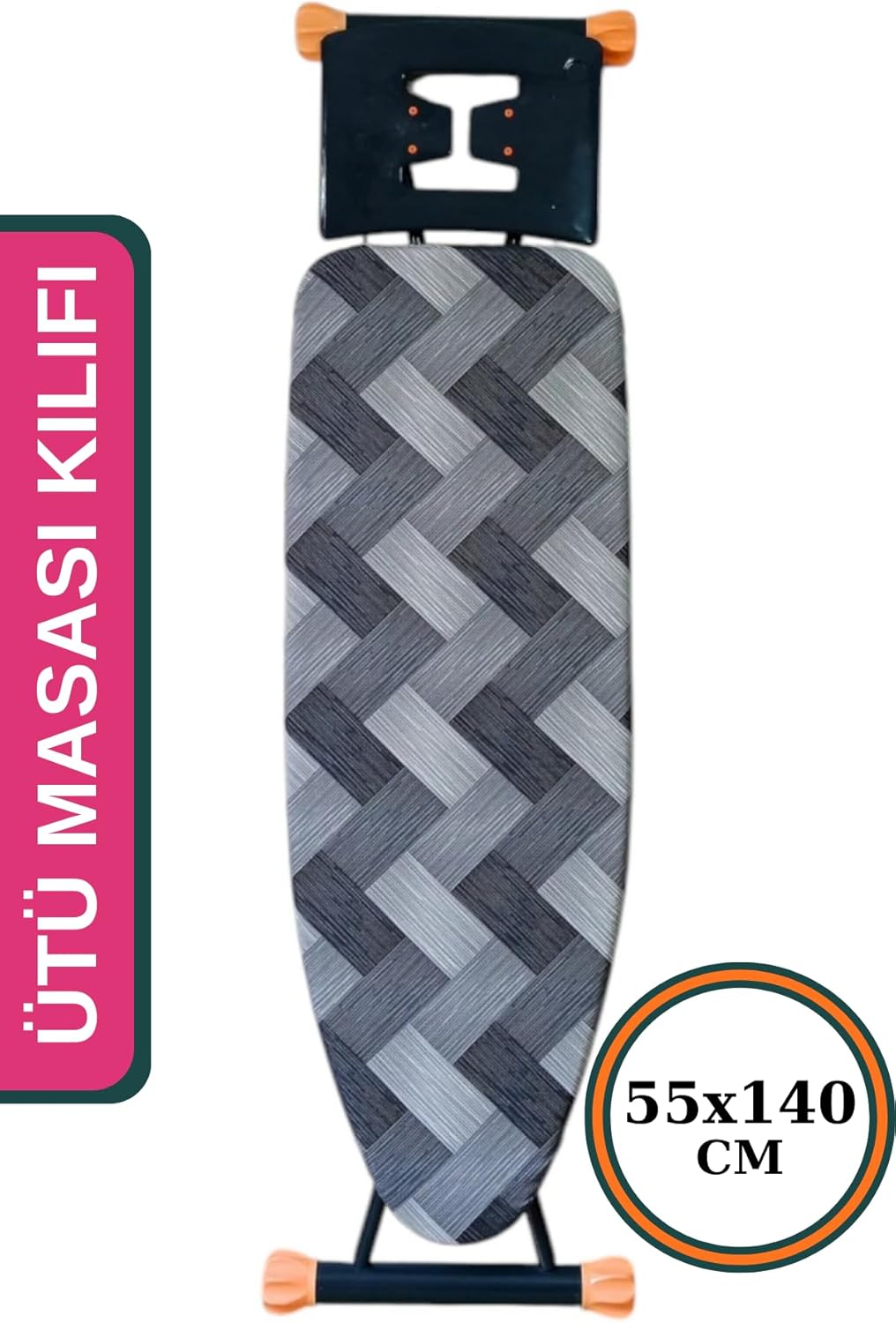 ASEV HOME Ütü Masası Kılıfı Keçeli İpli Stoperli Büyük Boy 55x140 cm