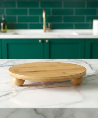 Alternative view of Top Ayaklı Mini Bambu Sunumluk - 12 cm Yuvarlak Doğal Ahşap Stand - Kahve Yanı, Lokumluk, Mumluk ve Dekoratif Altlık