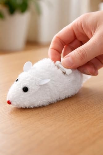 Çok Renkli Kurmalı Fare Kedi Oyuncağı Pilsiz Hareketli Peluş Fare İnteraktif Av Oyunu Kediler ve Yavru Kediler İçin Egzersiz Aktivite Ev İçi Oyun Eğlence Dayanıklı Yumuşak Doku
