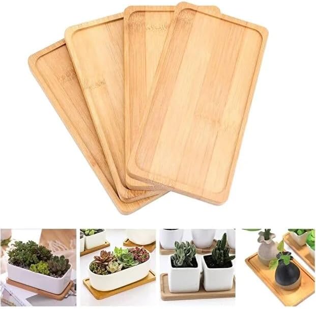 Doğal Bambu Sunum Tabağı - 23x12 cm Dikdörtgen Düz Servis Tepsisi - Sushi, Tatlı ve Kahve Sunumluk