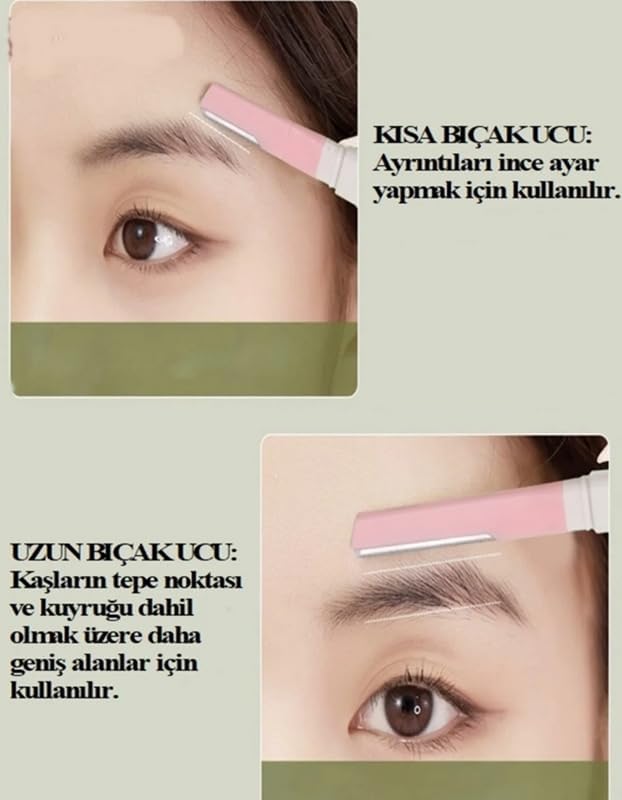 Alternative view of 3'lü Kaş Usturası Seti - Yüz Ve Kaş Şekillendirici - Ölü Deri Temizleyici Dermaplaning Bıçağı