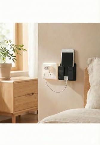 Alternative view of Duvara Monte Telefon Tutucu, Yapışkanlı Şarj Standı, Matkapsız Pratik Kurulum, Yatak Odası, Banyo ve Mutfak için Evrensel Telefon Askısı Düzenleyici (Siyah) - (2'li Paket)