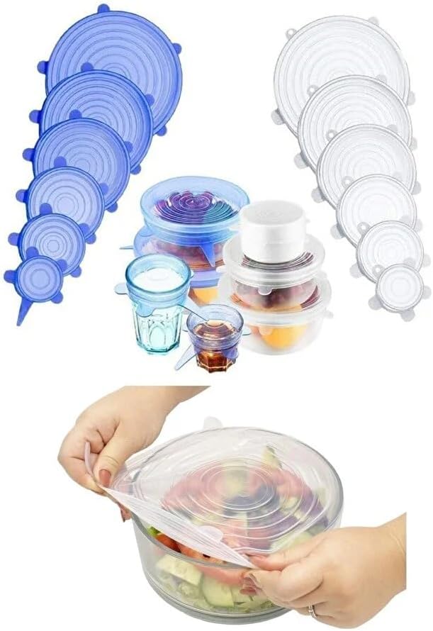 Alternative view of 6'lı Silikon Streç Kapak Seti - Süper Esnek, Sızdırmaz ve Yeniden Kullanılabilir Sağlıklı Gıda Koruyucu