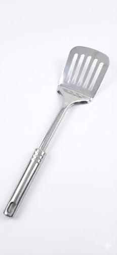 Alternative view of Paslanmaz Çelik Delikli Mutfak Spatulası - Ergonomik Saplı Çevirme ve Fırın Tepsisi Servis Spatulası
