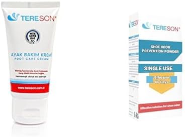 Tereson Koku Karşıtı Ayak Bakım Kremi 50 Ml (gümüş Iyon)+Ayakkabı Koku Önleyici Toz 1 Kutuda 10 Adet