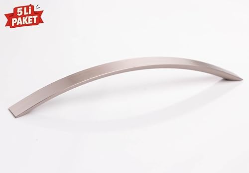 5'li Modern Alüminyum İnox Dolap & Çekmece Kulpu 224 mm – 5’li Paket (688/224/02)
