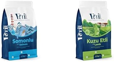 Somonlu ve Kuzulu Kuru Yetişkin Kedi Maması 1,2 Kg x 2 Adet - Besleyici Vitamin İlaveli Tam ve Dengeli Mama