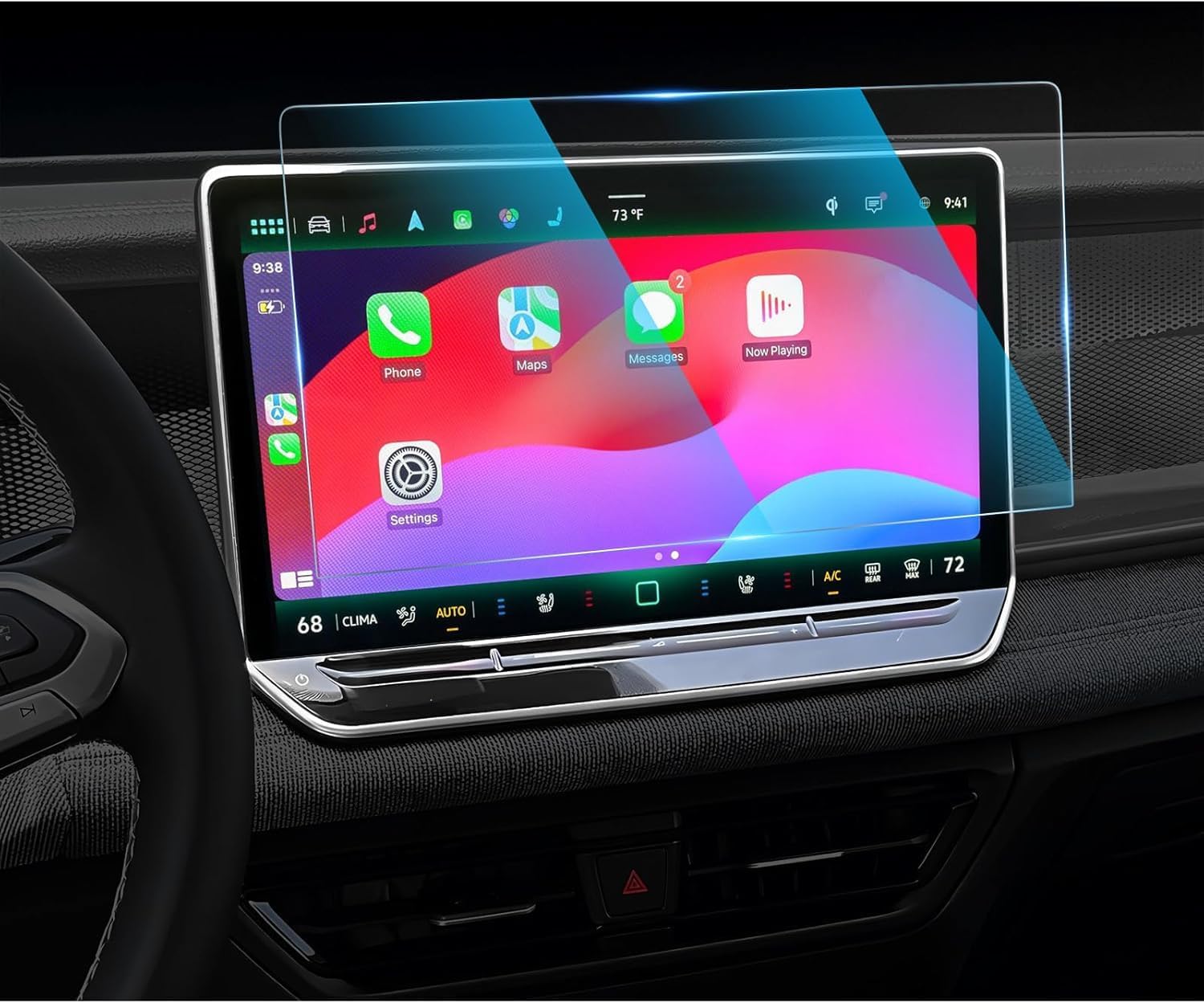 Alternative view of ile uyumlu Tiguan/Passat 2024 2025 2026 Model 12.9 inç Multimedya 9h Ekran Koruyucu