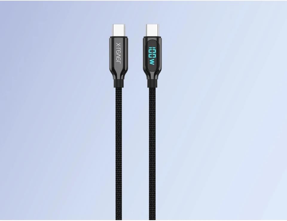 Alternative view of X-PowerDigi 5A 100W 120 Cm Type-C To Type-C Dijital Ekranlı Hızlı Şarj/Data Kablosu