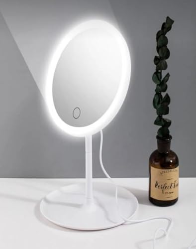 Alternative view of 3 Işık Modlu LED Makyaj Aynası, Sarı, Beyaz ve Doğal Işık Seçenekli, Dokunmatik Sensörlü Açma,Kapama, Ayarlanabilir Parlaklık, Masaüstü Kozmetik ve Bakım Aynası, Şık Modern Tasarım