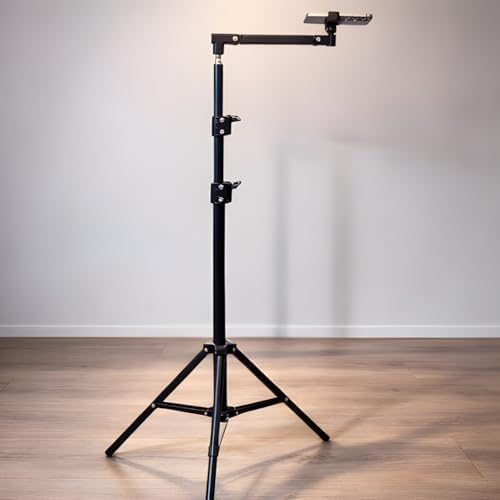 Alternative view of Profesyonel 190cm Ayarlanabilir Alüminyum Çekim Stand – 77-190 cm Yükseklik, 2 Eklemli Telefon Tutucu, Dikey Yatay Çekim Uyumlu, Canlı Yayın ve İçerik Üretim Standı, HO70, Siyah