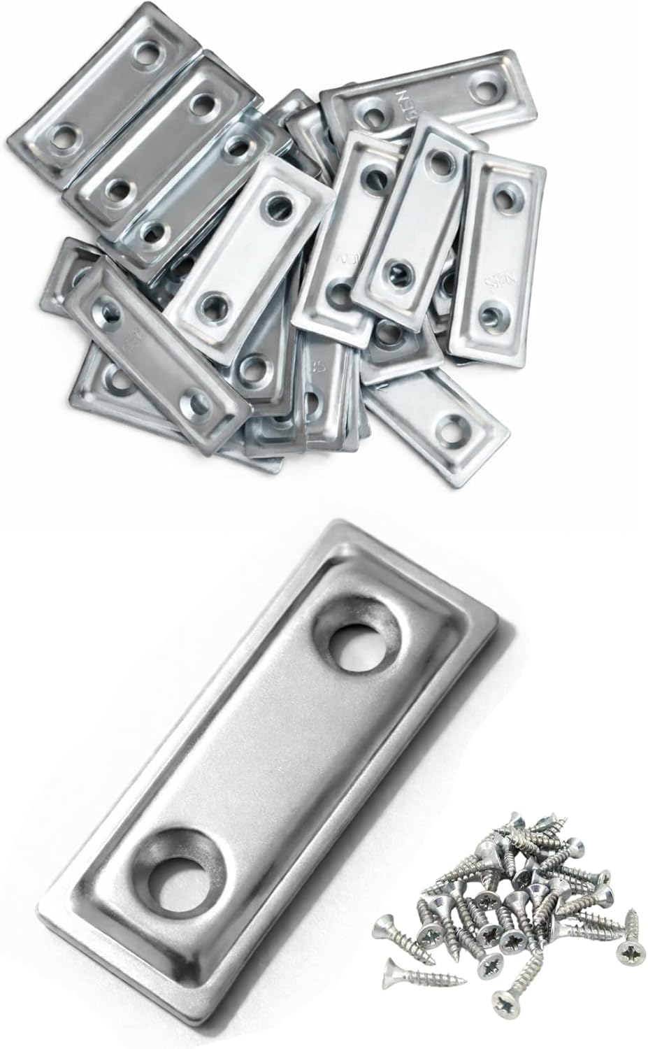 Düz Demir Gönye Köşebent, Metal Lama Montaj Demiri, Mobilya Dolap Raf Masa Köşe Bağlantı Aparatı, 16x40mm, Vidalı, 25 Adet