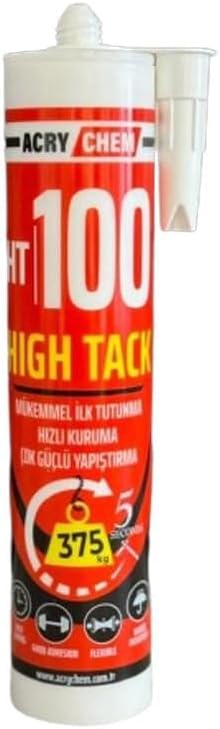 Acry Chem HT-100 Tack Yüksek Yapışma Akrilik Derz Dolgu/Sızdırmazlık Mastik – 290 ml | Endüstriyel & İnşaat Profesyonel Yapıştırıcı – Hızlı Kuruma, Yüksek Dayanım