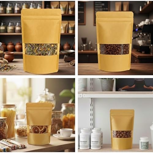 Alternative view of Pencereli Doypack Kilitli Stand Up Pouch, Gıda Uyumlu, Yeniden Kapanabilir Zipli (100, 13x22,5)