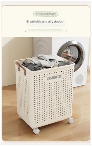 Alternative view of Tekerlekli Katlanabilir Çok Amaçlı Sepet, 40 Litre, Havalandırmalı Tasarım (Krem)