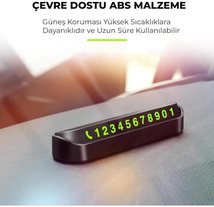 Alternative view of Araç İçi Telefon Numarası Numaratörü Plakası, Gece Parlayan Fosforlu Yüksek Görünürlüklü Büyük Rakamlı, Manyetik Kapaklı Gizlenebilir Tasarım, Halinde Kolay İletişim Sağlayan, Dayanıklı Pr