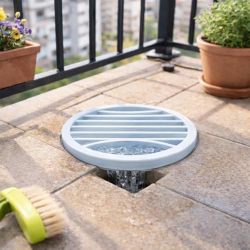 Alternative view of 2 Li Yuvarlak Gider Süzgeci ve Koku Önleyici Kapak, Banyo, Mutfak, Duş ve Zemin Giderlerinde Kullanıma Uygun, 10 cm Çap, Dayanıklı Plastik, Saç ve Atık Tutucu Izgaralı Tasarım, Kolay Temizlik