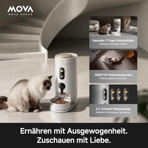 Alternative view of MOVA NutriPal 10 Ultra Akıllı Evcil Hayvan Mama Makinesi, 4L Kapasite, Ai Besleme Programı, 1080P HD Kamera, Çift Yönlü Ses, Pil Destekli