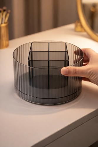 Alternative view of 360 Derece Dönen Makyaj Organizer Çoklu Bölmeli Masaüstü Kalem Tutucu Büyük Kapasiteli Şeffaf Kozmetik Kutusu Ruj Eyeliner Fırça Düzenleyici