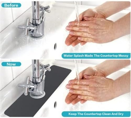 Alternative view of Lavabo Matı, Su Sıçramasını Önleyen Banyo Tezgah Pedi, Kolay Temizlenebilir Banyo Aksesuarı