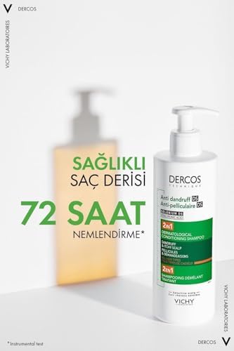 Dercos 2'si 1 Arada Kepek Karşıtı Nemlendirici Şampuan, 390ml, 2 Adet