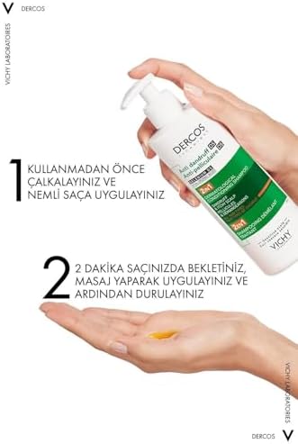 Alternative view of Dercos 2'si 1 Arada Kepek Karşıtı Nemlendirici Şampuan, 390ml, 2 Adet